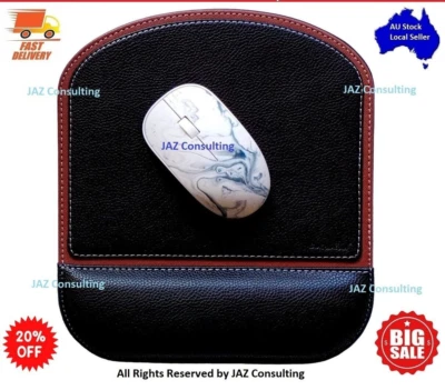 Mousepad PU Leather Ergonomic with Wrist Rest, Non-Slip, Wrist Support Mouse pad - Image 1 of 4