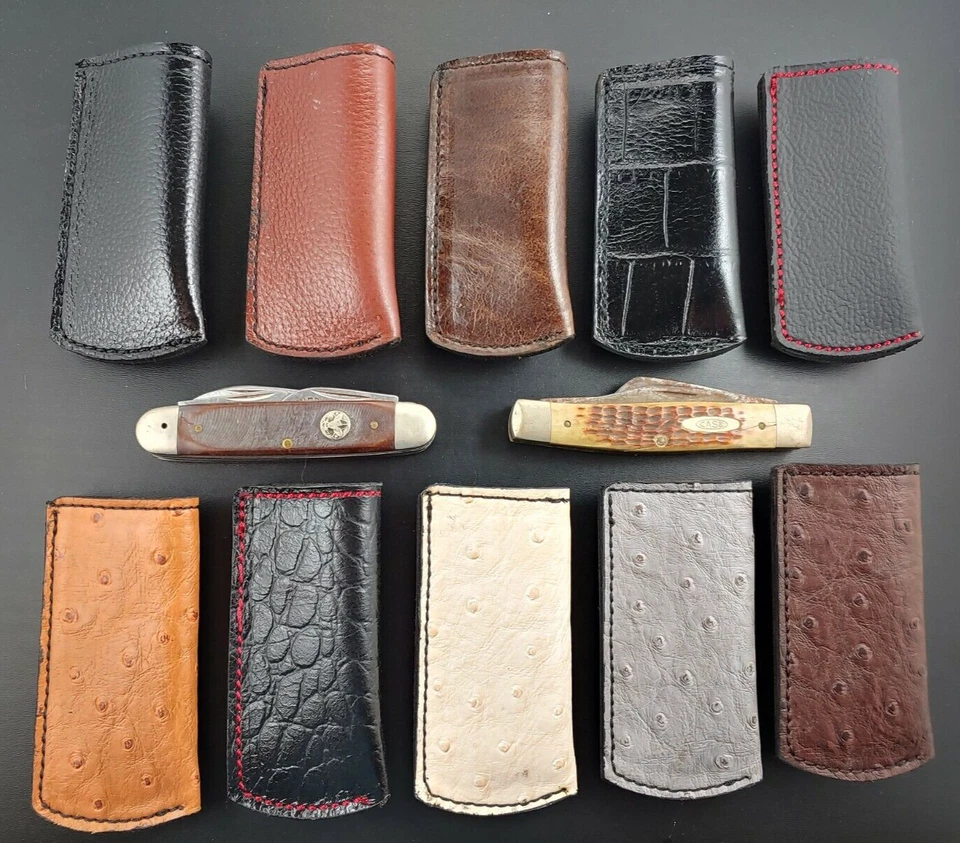 Estuche Old Timer Funda Cuero Cuchillos Cinturón Bolsillo Cuchillo Boker Trapper Funda Foto 1 de 4