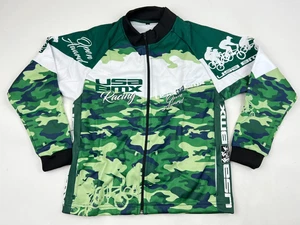 NEW BMX Sweater Youth Size Large L Green Camouflage Full Zip Long Sleeve Kid -6- - Picture 1 of 11