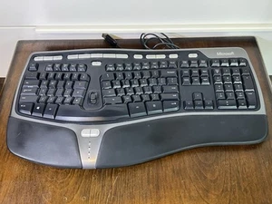 Microsoft Natural KU-0462 Ergonomic Keyboard 4000 v1.0 Black USB Wired Tested - Picture 1 of 12