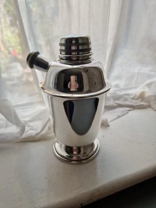 Vintage Plato Artdeco Silver Plated Cocktail Shaker. 18cm Tall Original Cork. - Picture 1 of 24