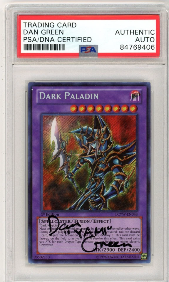 PSA Signed Dan Green Dark Paladin 1st Edition LCYW-EN048 Legendary Collection - Image 1 of 2