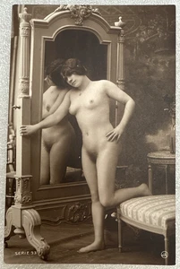 Original C.1910 French Photo Postcard - Posing Nude Erotic Girl - JA Serie 93 - Picture 1 of 4