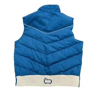 Vintage Woolrich Puffer Vest Men's Blue Quilted Down Insulated Western Large - Picture 1 of 9