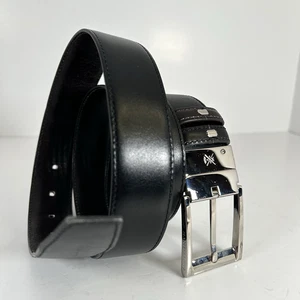 Sutor Mantellassi Italy Men Leather Belt 44" Reversible Black Brown Buckle Logo - Bild 1 von 12