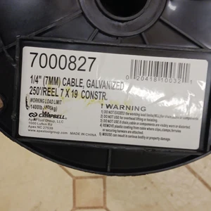 Campbell 1/4" x 250' Galvanized Cable 7000827 Aircraft Cable 1,400 Lb Work Limit - Picture 1 of 3