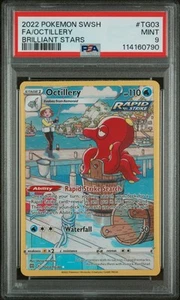2022 POKEMON SWORD & SHIELD BRILLIANT STARS #TG03 FULL ART/OCTILLERY PSA 9 - Picture 1 of 2