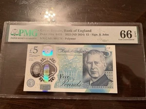 New £5 Note King Charles CA01 Low Serial Number. PMG 66. Gem Uncirculated - Picture 1 of 2