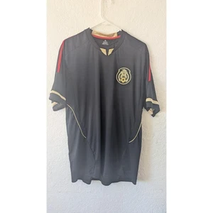 Mens XL Mexico Soccer Jersey Black Gold Red Futbol Football Shirt - Picture 1 of 6