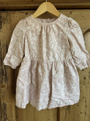 Vestido Midi Bebé GAP Niñas Rosa Pálido Floral Manga Larga Botón Espalda 2T Foto 1 de 4