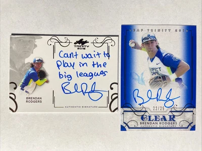 2016 Leaf TrinityBRENDAN RODGERS Rookie Inscription Auto + Blue Auto /25 ASTROS - Image 1 of 2