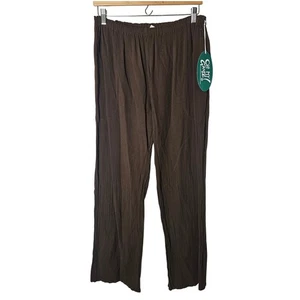 NWT Oh My Gauze! OMG Basic Pant Size 2 L/XL Wide Leg Crinkle Cotton MOCHA Brown - Picture 1 of 10