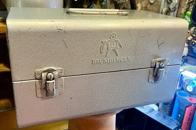 Vintage 1950’s Brumberger Vintage Metal 8mm Film Carrying Case Holds 12 - Image 1 of 4