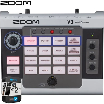 Processador vocal Zoom V3 multi-efeitos com garantia de 2 anos - Imagem 1 de 4