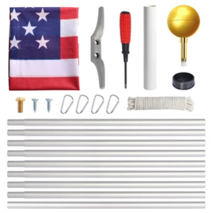 1x Aluminium 7.1M meter Australian Aussie Flag Pole Flagpole Full Set - Picture 1 of 9