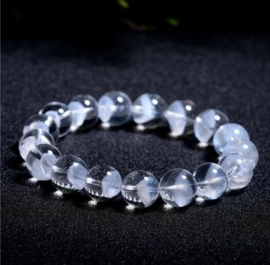 Natural White Phantom Crystal Garden Women Men Round Beads Bracelet 8-16mm AAAA - Picture 1 of 5