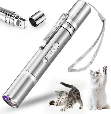 KOACKL Cat Toy Pointer for Indoor, USB Rechargeable Toy, 3 Light Colors