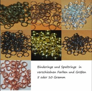 10 Gramm Ringe Binderinge Biegering Federring schwarz roseold silber gold 4-8 mm - Bild 1 von 8