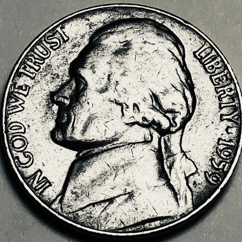 1959 D Jefferson nickel circulated folder filler FREE SHIPPING Cover