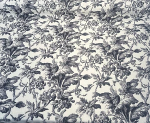 Waverly Southern Belle Black Cinder Drapery Upholstery Fabric by the yard - Picture 1 of 5