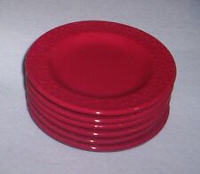 Signature Housewares RED  Snack Plates Set Of 6 NEW in Caddy