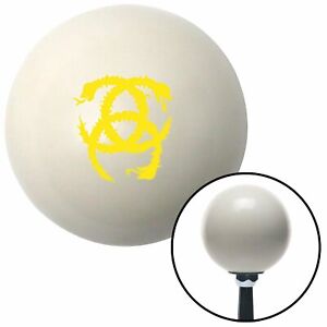 Yellow Heraldic Snakes Ivory Shift Knob with 16mm x 1.5 Insert 350 427 socal