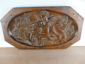 Geschnitzte, dekorative Holztafel/Einlage mit Kirschbaum -- Vintage - Bild 1 von 3