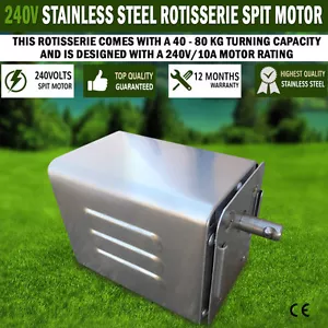 NEW Euro-Grand Stainless Steel Rotisserie BBQ Spit 240V Motor 40/80kgs Capacity - Picture 1 of 7