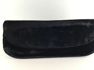 Vintage Original 50s 60s Women's Black Velour Wallet Purse Evening Bag Cocktail  - Picture 1 of 7