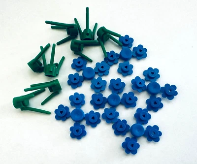*NEW* LEGO 24 pieces BLUE Flowers with 8 Green Stems *RARE* - Image 1 of 2