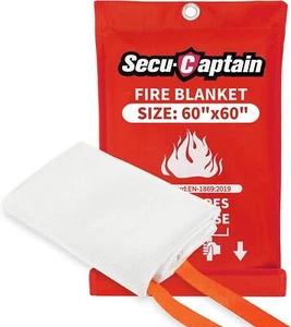 Emergency Fire Blanket for Home 60"x60" XL Flame Retardant Blankets with Firepro - Picture 1 of 7