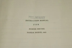  NARDA Model 440 Power Meter Instruction Manual - Picture 1 of 2