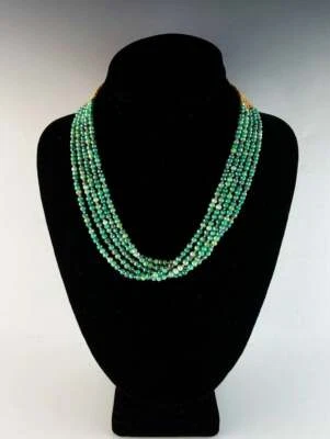 White Fox Creation: Deslumbrante collar de ópalo musgo de 5 hilos Foto 1 de 4