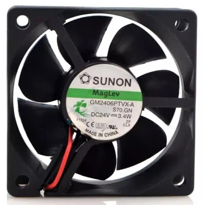 SUNON GM2406PTVX-A 6025 DC24V 3.4W 6CM 2-Wire Silent Cooling Fan - Image 1 of 2