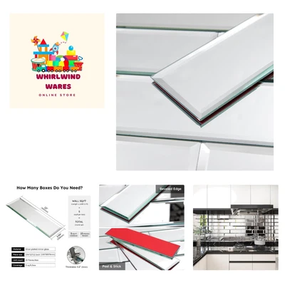 Revoluciona tu espacio con azulejos de espejo biselados pelar y pegar, 15 piezas Foto 1 de 4