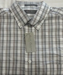 New Daniel Cremieux  Men's Short Sleeve Shirt Dk Khaki Plaids Size L $19.99 - Picture 1 of 3