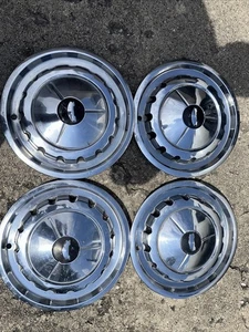 1957 Chevy Belair Impala Nomad OEM 14" Stainless Wheel Covers CT57WC - Set/4 - Picture 1 of 5