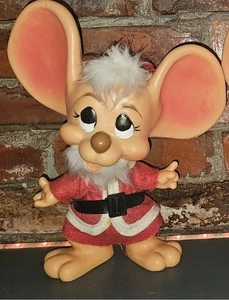 "Banco de ratón Roy Des Of Fla/Big Ear vintage/Navidad Sr. Santa Claus - 1970 10,5""" - Imagen 1 de 4