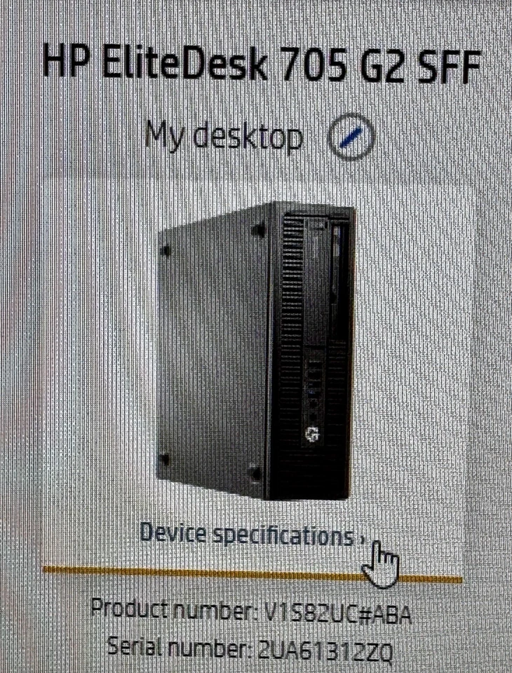 HP EliteDesk 705 G2 SFF PC AMD A4 8350B R5 3.5GHz 16GB RAM 500GB HD Win10 Pro - Image 1 of 1