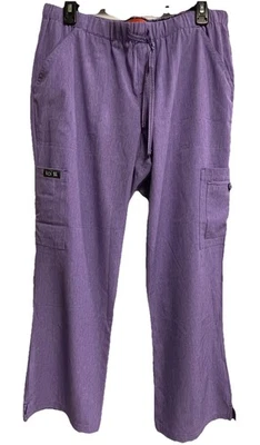 Pantalones Exfoliantes Koi Basics M Petite Holly Púrpura Brezo Elastizados Bolsillos de Carga Acampanados Foto 1 de 4