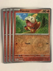 Pokemon TCG Paldea Evolved 4x Playset Reverse Holographic Fuecoco 034/193 NM - Picture 1 of 2