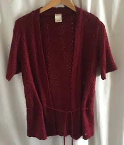 Vintage Open Knit Cardigan With Tie Waist, 8/10 - Picture 1 of 5