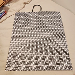 Lot 2 Nordstrom Black White Paper Bag Shopping Reusable 16x19x6 inches XL Large - Picture 1 of 2