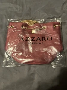 Azzaro Parfums Burgundy w/ Gold Accents Mini Sac Toiletry/Perfume Bag - Picture 1 of 2