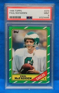 1986 TOPPS # 274 Paul McFadden PSA 9 MINT # 97274445  PHILADELPHIA EAGLES !!! - Picture 1 of 2