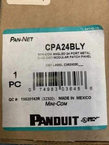 CPA24BLY PANDUIT 24-Port abgewinkelt Vollmetall Patch Panel 1 HE - Bild 1 von 2