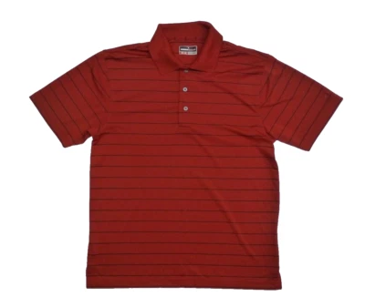 Grand Slam производительности рубашка-поло мужской средний красный черный в полоску отличном состоянии - Изображение 1 из 3