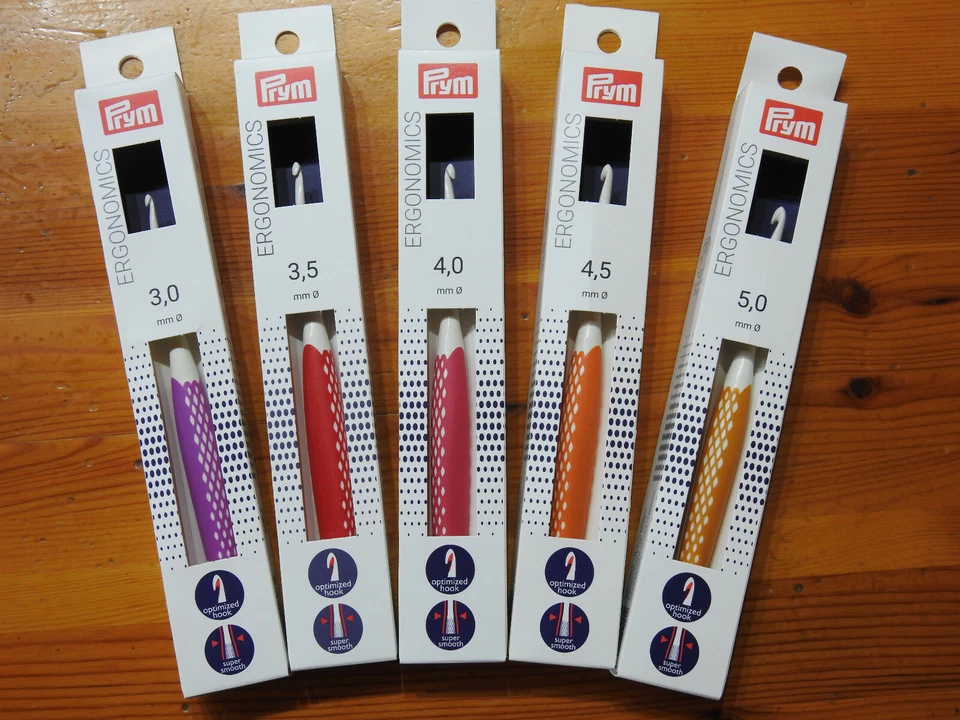 *Prym Ergonomics* Wollhäkelnadel, Länge 16 cm, Stärke 3,0 – 5,0