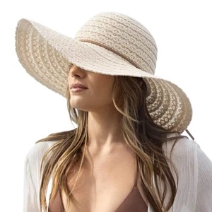 Womens Sun Hat Floppy Beach Summer Hats with Wide Brim Packable Lace Hats for... - Picture 1 of 6