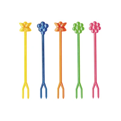 40 Cocktail-Gabeln 8,5 cm farbig sortiert "Punch" Deko-Picker Party Feier - Bild 1 von 2